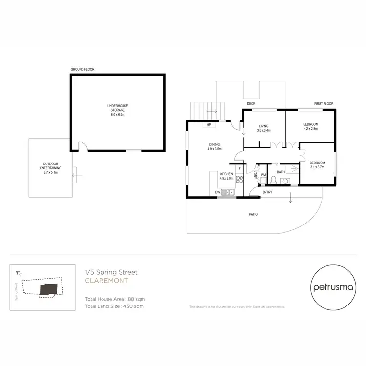 Floorplan of Homely unit listing, 1/5 Spring Street, Claremont TAS 7011