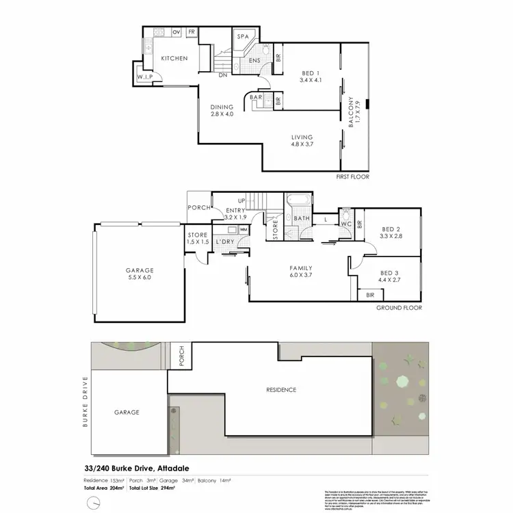 Floorplan of Homely townhouse listing, 33/240 Burke Drive, Attadale WA 6156