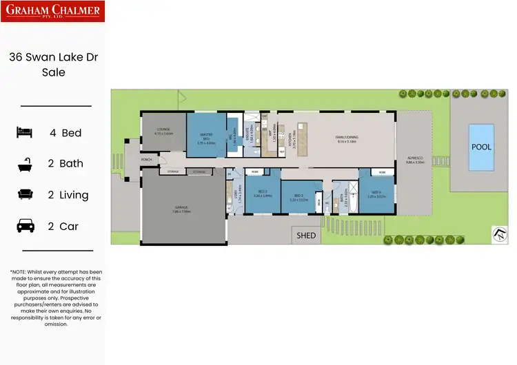 Floorplan of Homely house listing, 36 Swan Lake Drive, Sale VIC 3850