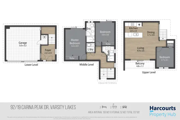 Floorplan of Homely townhouse listing, 92/19 Carina Peak Drive, Varsity Lakes QLD 4227