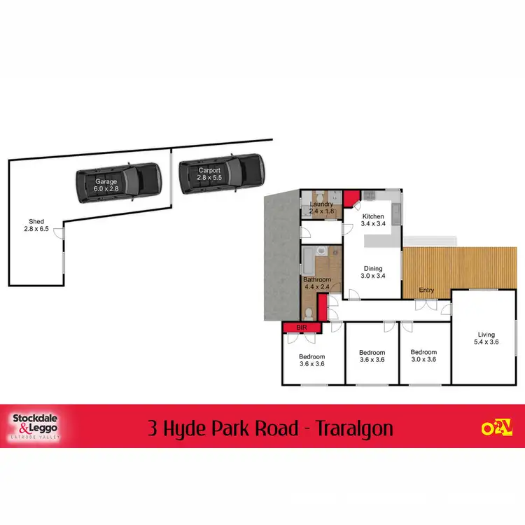Floorplan of Homely house listing, 3 Hyde Park Road, Traralgon VIC 3844