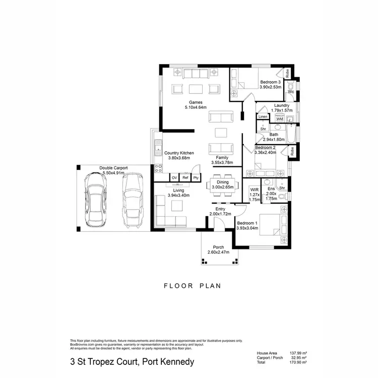 Floorplan of Homely house listing, 3 St Tropez Court, Port Kennedy WA 6172