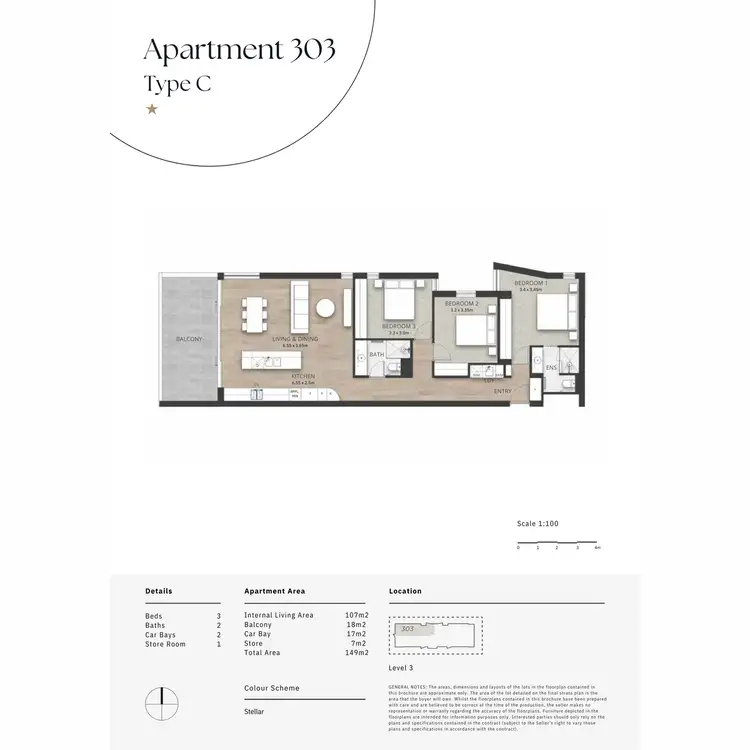 Floorplan of Homely apartment listing, 303/73 Lockhart Street, Como WA 6152