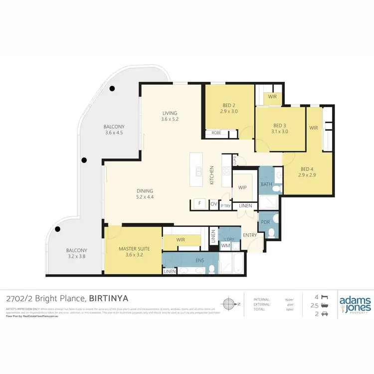 Floorplan of Homely apartment listing, 2702/2 Bright Place, Birtinya QLD 4575