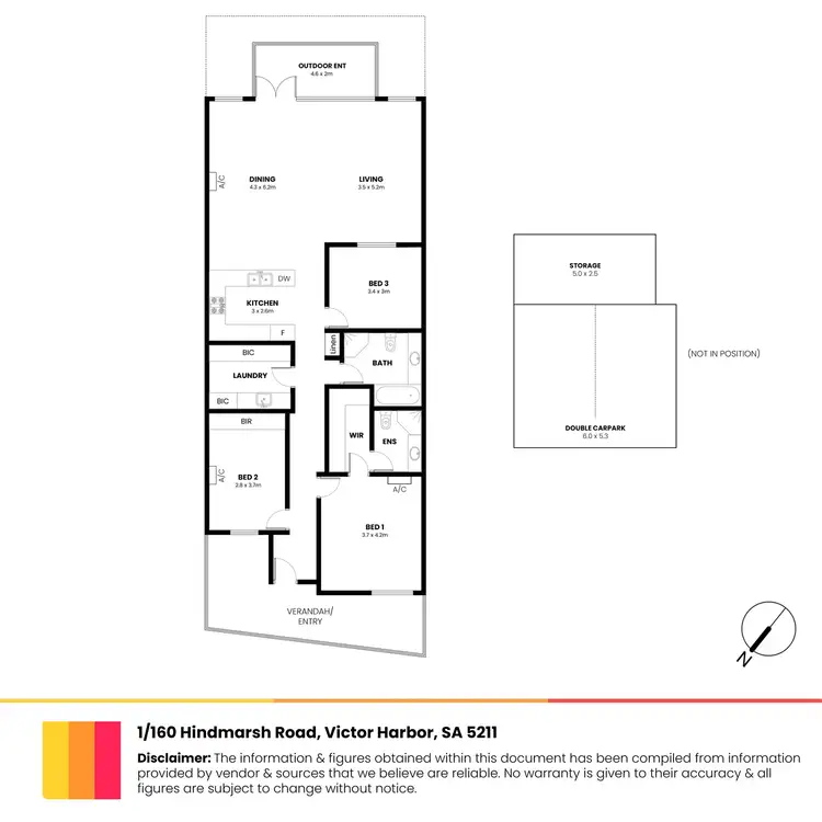 Floorplan of Homely apartment listing, 1/160 Hindmarsh Road, Victor Harbor SA 5211