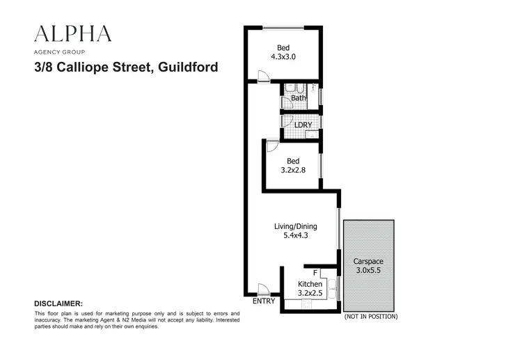 Floorplan of Homely unit listing, 3/8 Calliope Street, Guildford NSW 2161