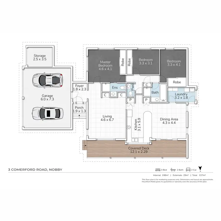 Floorplan of Homely house listing, 3 Comerford Road, Nobby QLD 4360