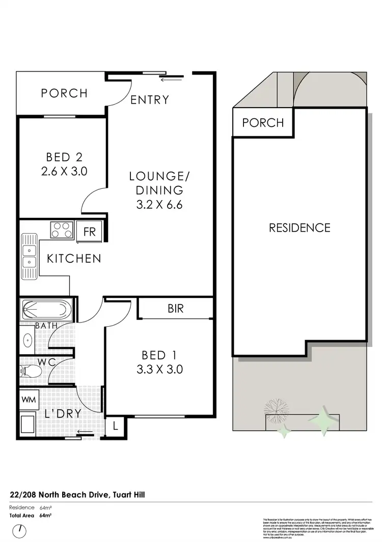 Floorplan of Homely villa listing, 22/208 North Beach Drive, Tuart Hill WA 6060