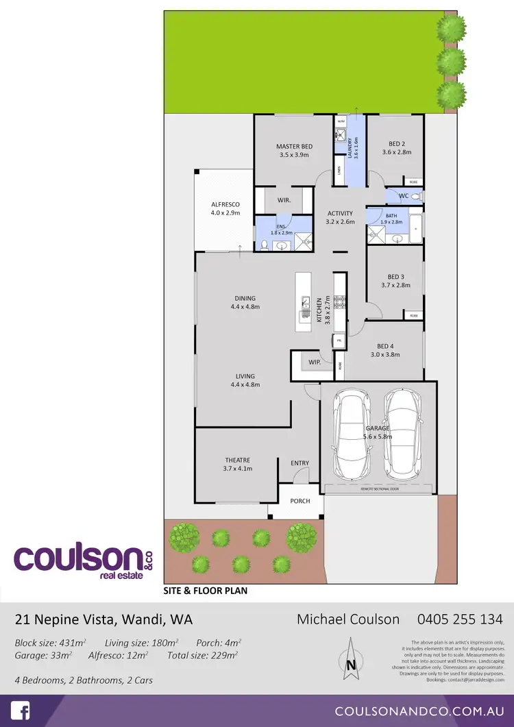 Floorplan of Homely house listing, 21 Nepine Vista, Wandi WA 6167