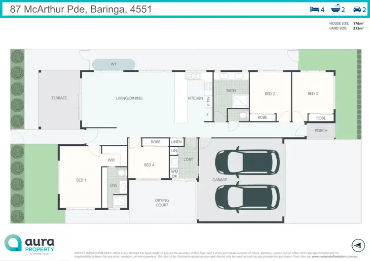 Floorplan of Homely house listing, 87 Mcarthur Parade, Baringa QLD 4551