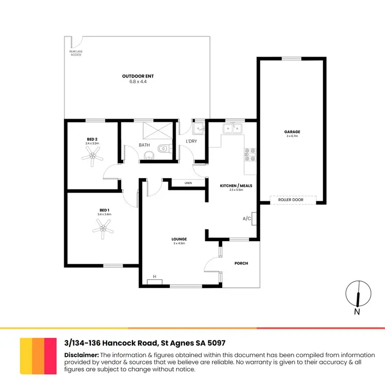 Floorplan of Homely unit listing, 3/134 - 136 Hancock Road, St Agnes SA 5097