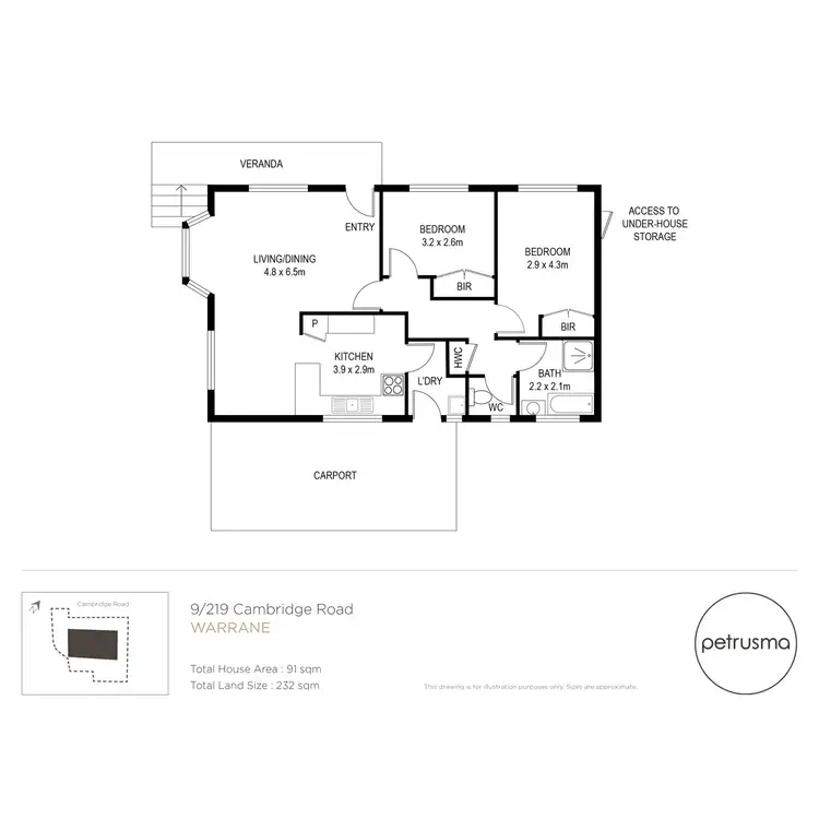 Floorplan of Homely unit listing, 9/219 Cambridge Road, Warrane TAS 7018