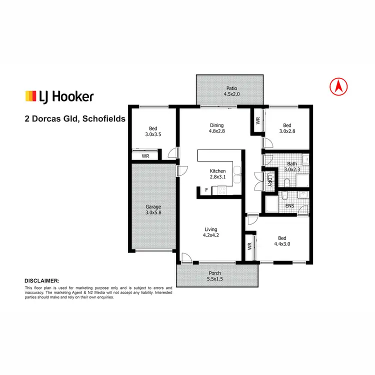 Floorplan of Homely villa listing, 2 Dorcas Glade, Schofields NSW 2762