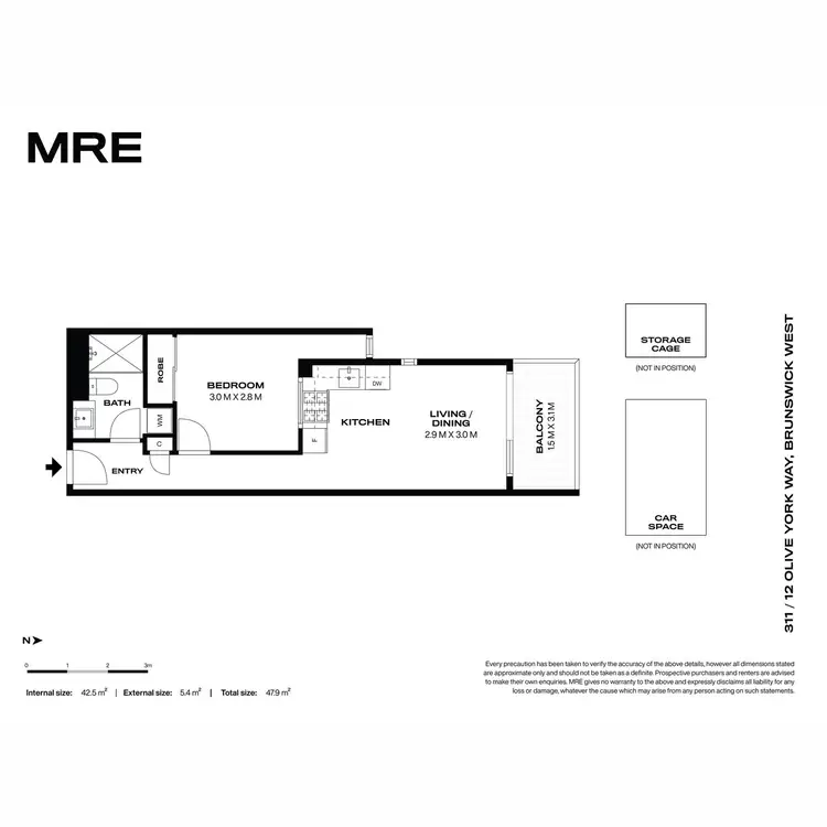 Floorplan of Homely apartment listing, 311/12 Olive York Way, Brunswick West VIC 3055