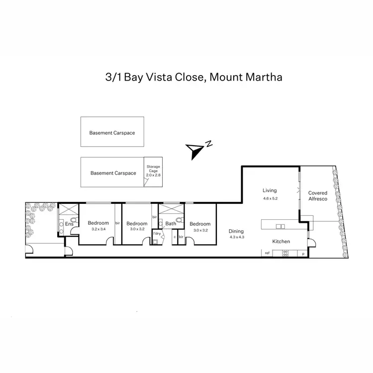 Floorplan of Homely unit listing, 3/1 Bay Vista Close, Mount Martha VIC 3934