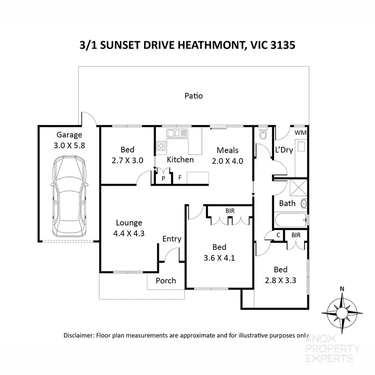 Floorplan of Homely unit listing, 3/1 SUNSET Drive, Heathmont VIC 3135