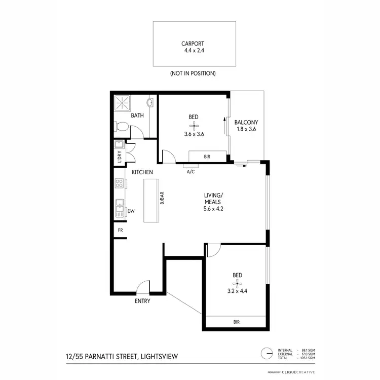 Floorplan of Homely apartment listing, 12/55 Parnatti Street, Lightsview SA 5085