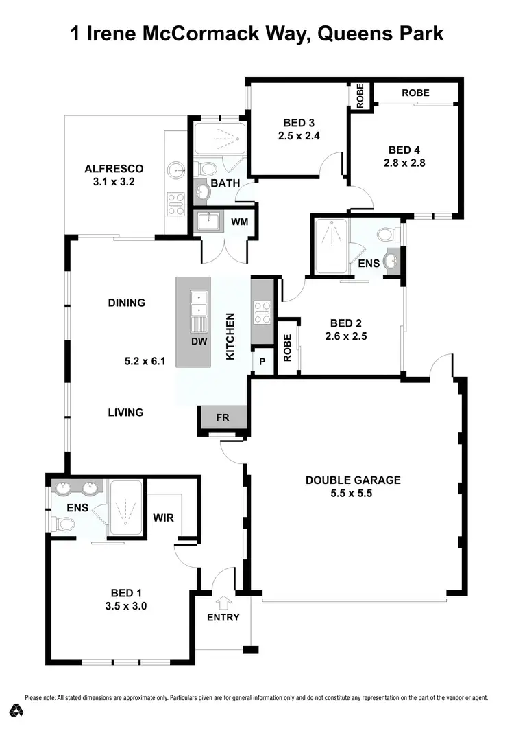 Floorplan of Homely house listing, 1B Irene McCormack Way, Queens Park WA 6107