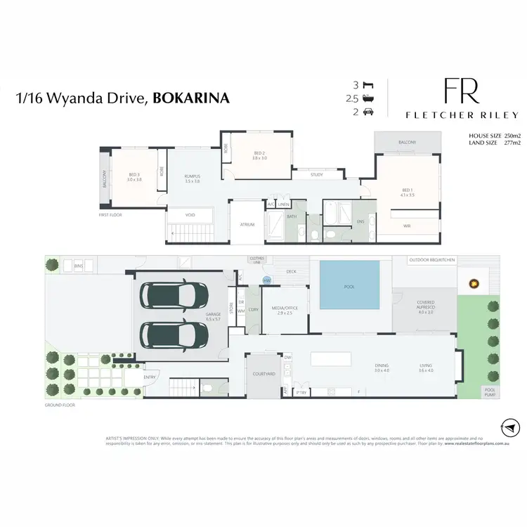 Floorplan of Homely semi-detached listing, 1/16 Wyanda Drive, Bokarina QLD 4575