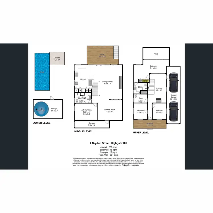 Floorplan of Homely house listing, 7 Brydon Street, Highgate Hill QLD 4101