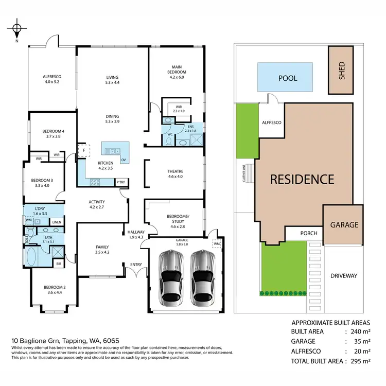 Floorplan of Homely house listing, 10 Baglione Green, Tapping WA 6065