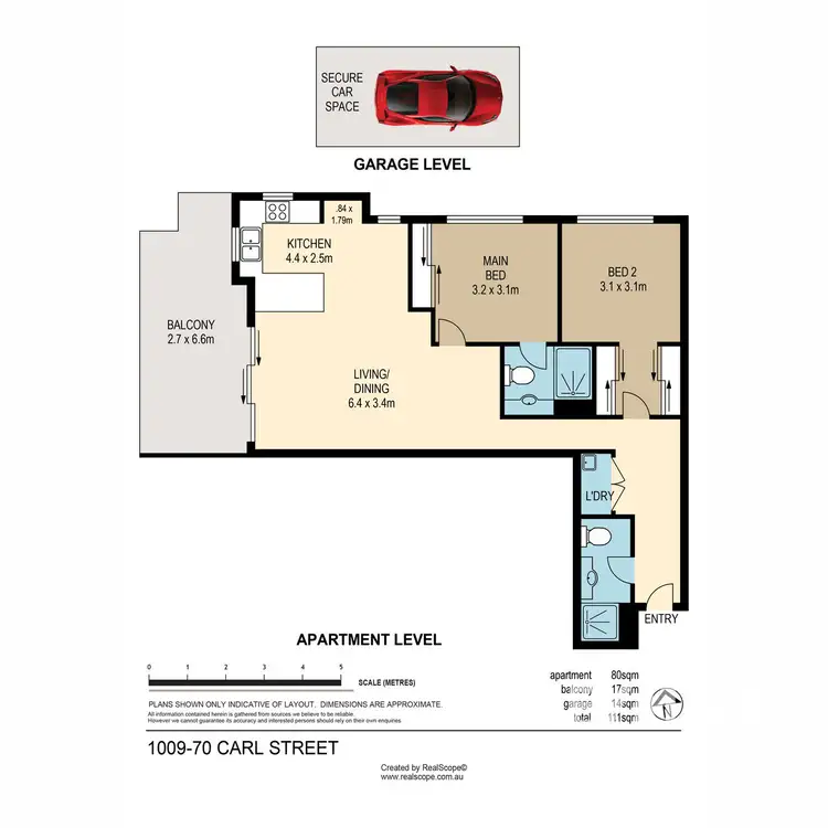 Floorplan of Homely apartment listing, 1009/70-74 Carl Street, Woolloongabba QLD 4102