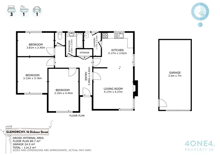 Floorplan of Homely house listing, 16 Dickson Street, Glenorchy TAS 7010