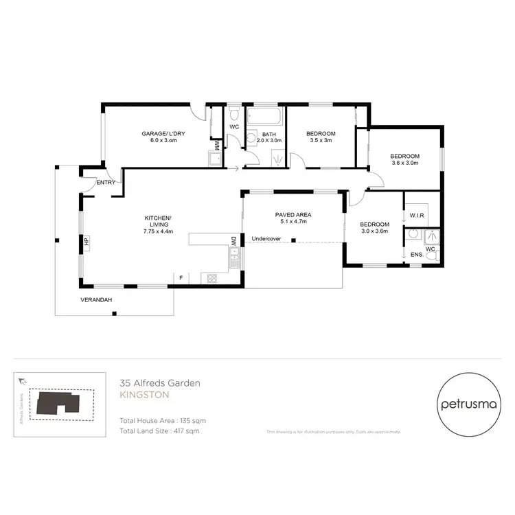 Floorplan of Homely house listing, 35 Alfreds Garden, Kingston TAS 7050