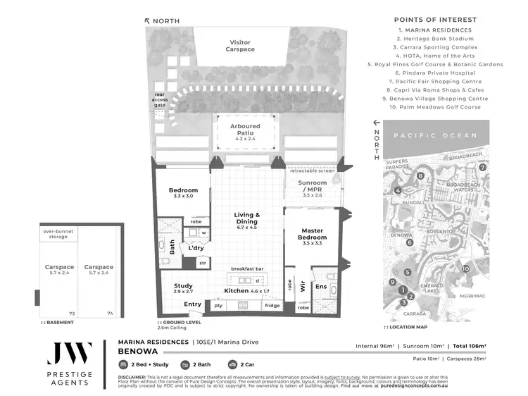 Floorplan of Homely apartment listing, 105E/1 Marina Drive, Benowa QLD 4217