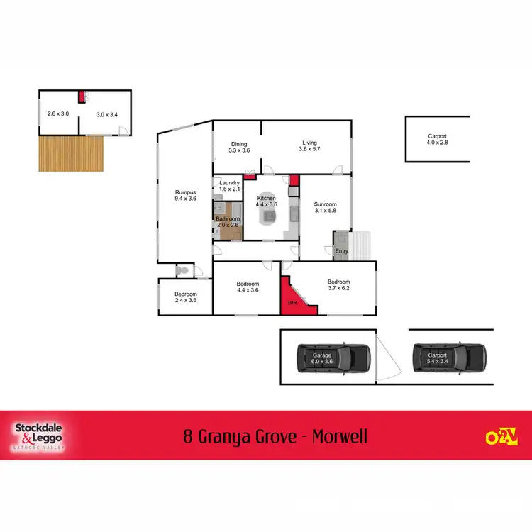 Floorplan of Homely house listing, 8 Granya Grove, Morwell VIC 3840
