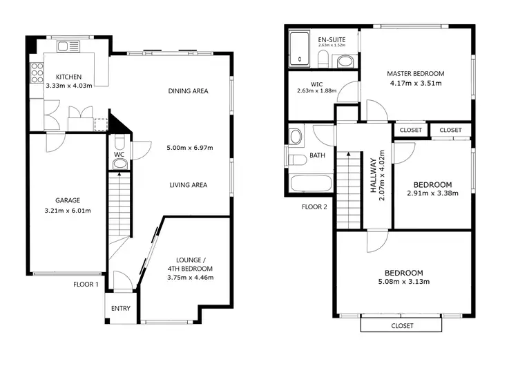Floorplan of Homely townhouse listing, 843 Mate Street, North Albury NSW 2640
