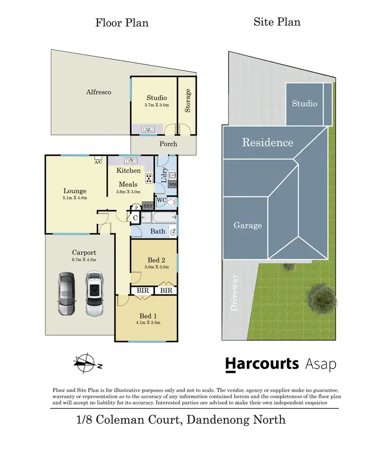 Floorplan of Homely unit listing, 1/8 Coleman Court, Dandenong North VIC 3175
