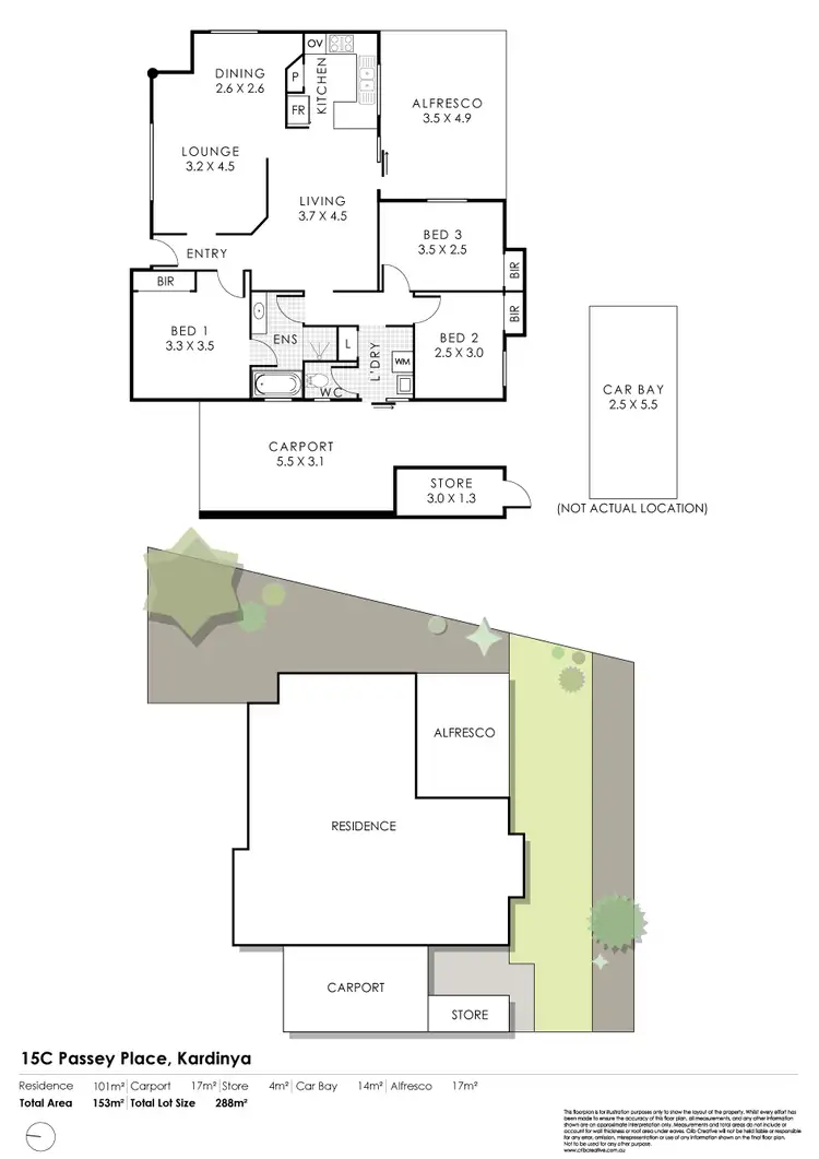 Floorplan of Homely unit listing, 15C Passey Place, Kardinya WA 6163