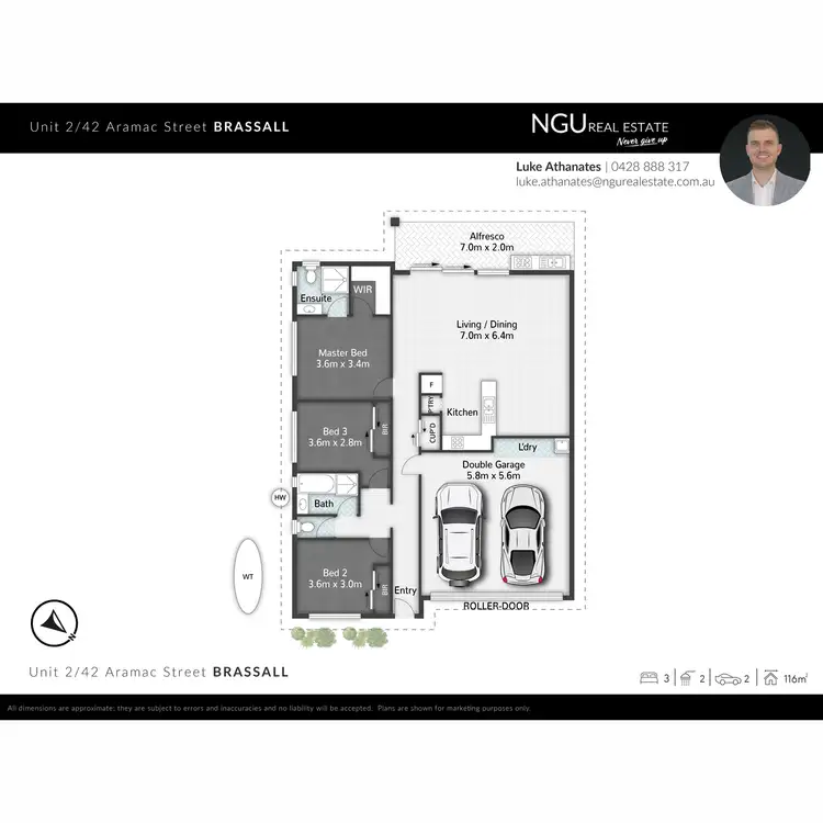 Floorplan of Homely semi-detached listing, 2/42 Aramac Street, Brassall QLD 4305