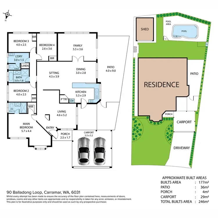 Floorplan of Homely house listing, 90 Balladong Loop, Carramar WA 6031