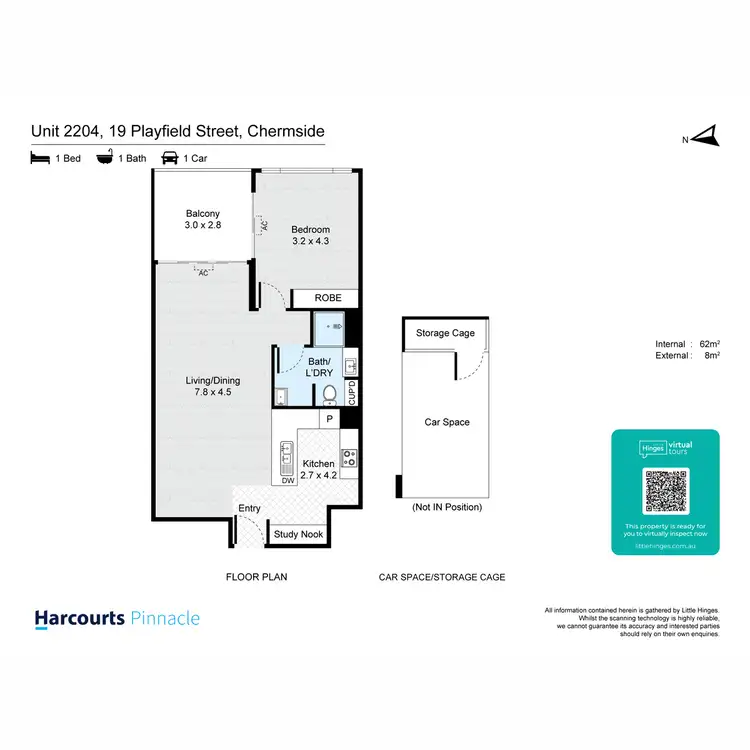 Floorplan of Homely unit listing, 2204/19 Playfield Street, Chermside QLD 4032