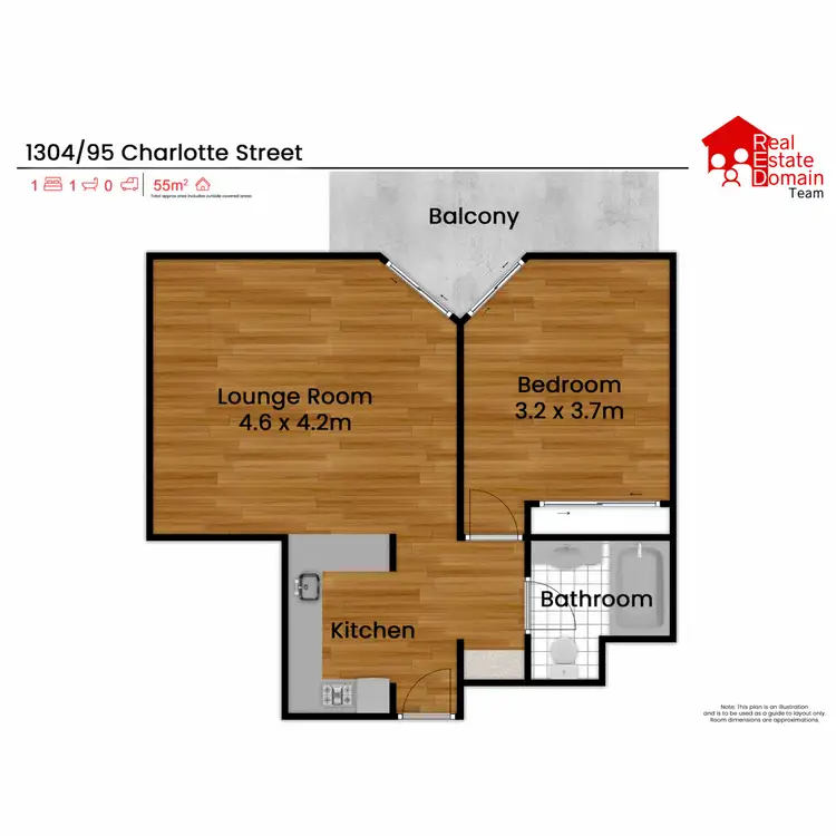 Floorplan of Homely apartment listing, 52/95 Charlotte Street, Brisbane City QLD 4000