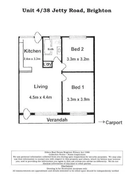 Floorplan of Homely unit listing, 4/38 Jetty Road, Brighton SA 5048