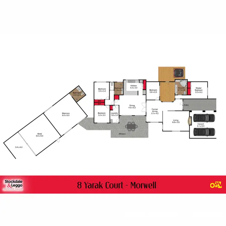 Floorplan of Homely house listing, 8 Yarak Court, Morwell VIC 3840