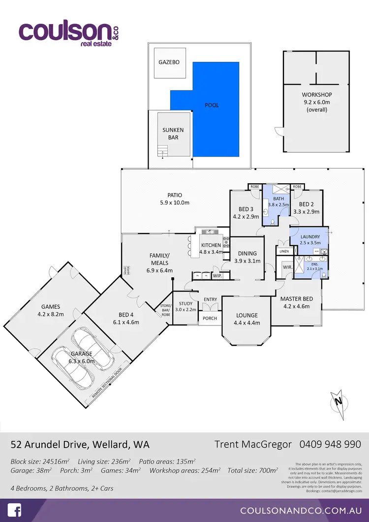 Floorplan of Homely house listing, 52 Arundel Drive, Wellard WA 6170