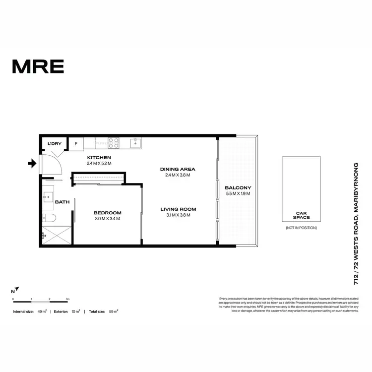 Floorplan of Homely apartment listing, 712/72 Wests Road, Maribyrnong VIC 3032