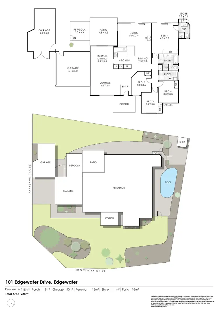 Floorplan of Homely house listing, 101 Edgewater Drive, Edgewater WA 6027