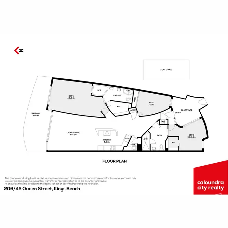 Floorplan of Homely unit listing, 206/42 Queen Street, Kings Beach QLD 4551