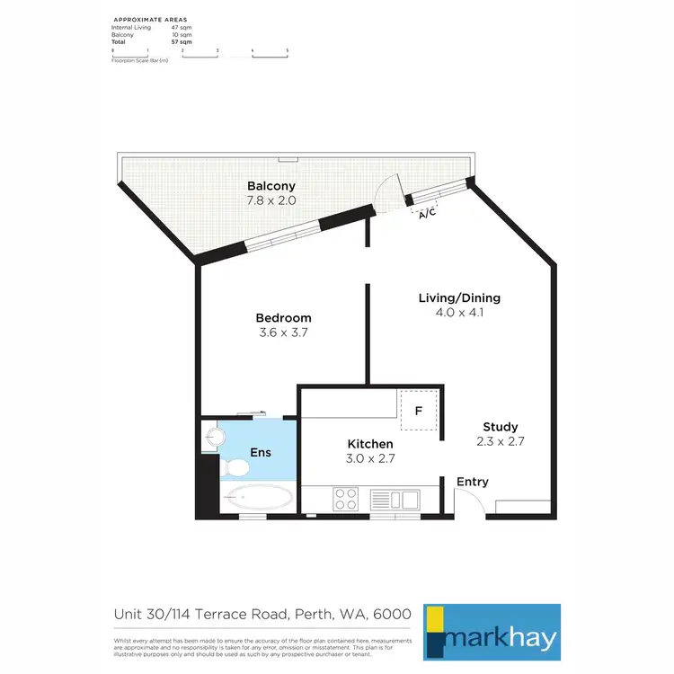 Floorplan of Homely apartment listing, 30/114 Terrace Road, Perth WA 6000