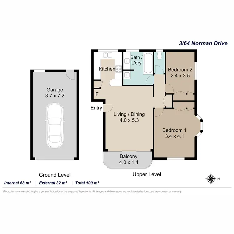 Floorplan of Homely unit listing, 3/64 Norman Drive, Chermside QLD 4032