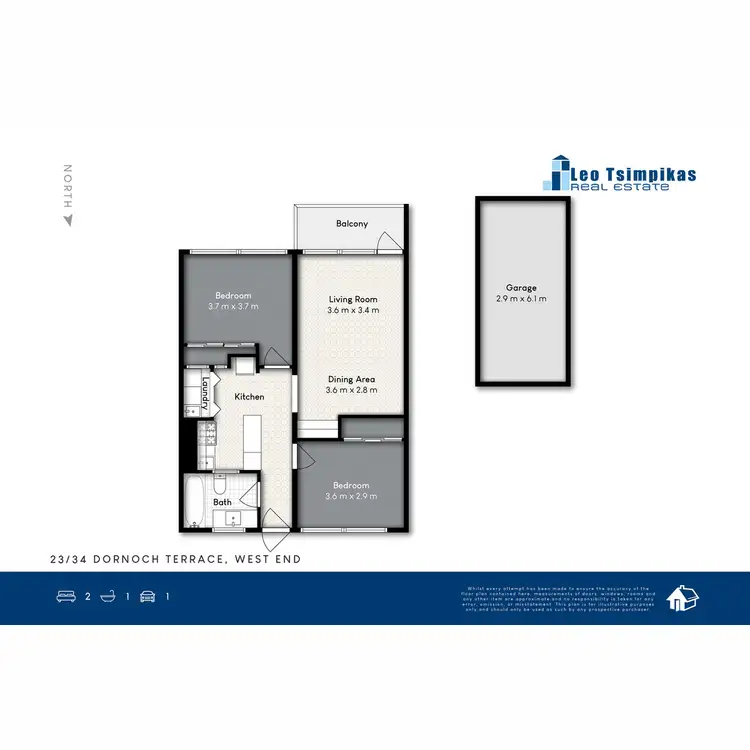 Floorplan of Homely unit listing, 23/34 Dornoch Tce, West End QLD 4101