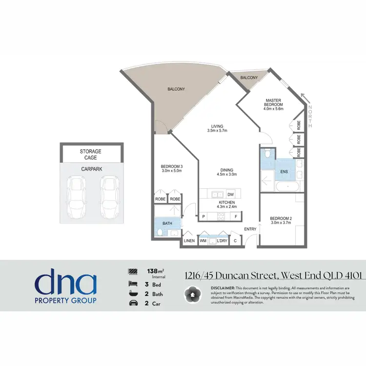 Floorplan of Homely apartment listing, 1216/45 Duncan Street, West End QLD 4101