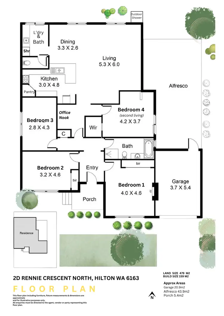 Floorplan of Homely house listing, 2D Rennie Crescent, Hilton WA 6163