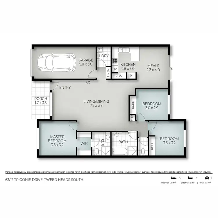 Floorplan of Homely villa listing, 63/12 Trigonie Drive, Tweed Heads South NSW 2486