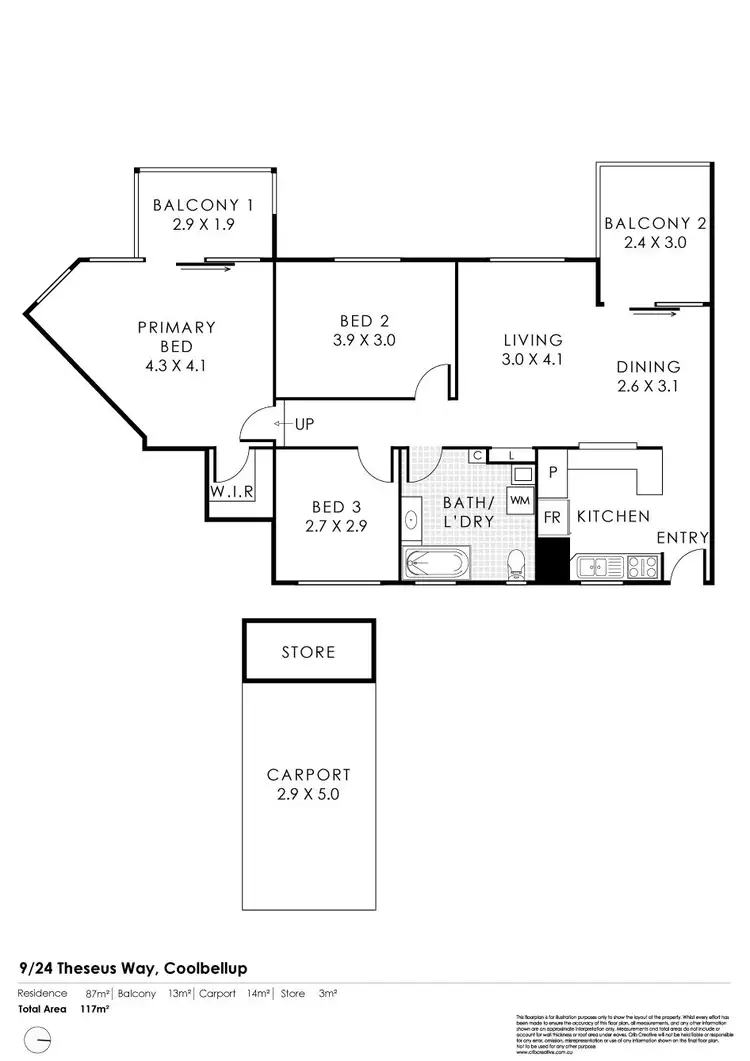 Floorplan of Homely apartment listing, 9/24 Theseus Way, Coolbellup WA 6163
